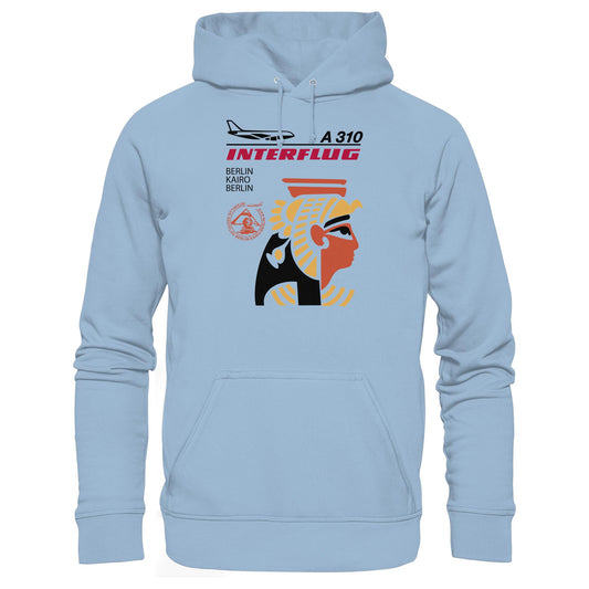 DDR Ostalgie Kapuze / Hoodie Unisex • INTERFLUG BERLIN - KAIRO (ORIGINAL SONDERSTEMPEL)