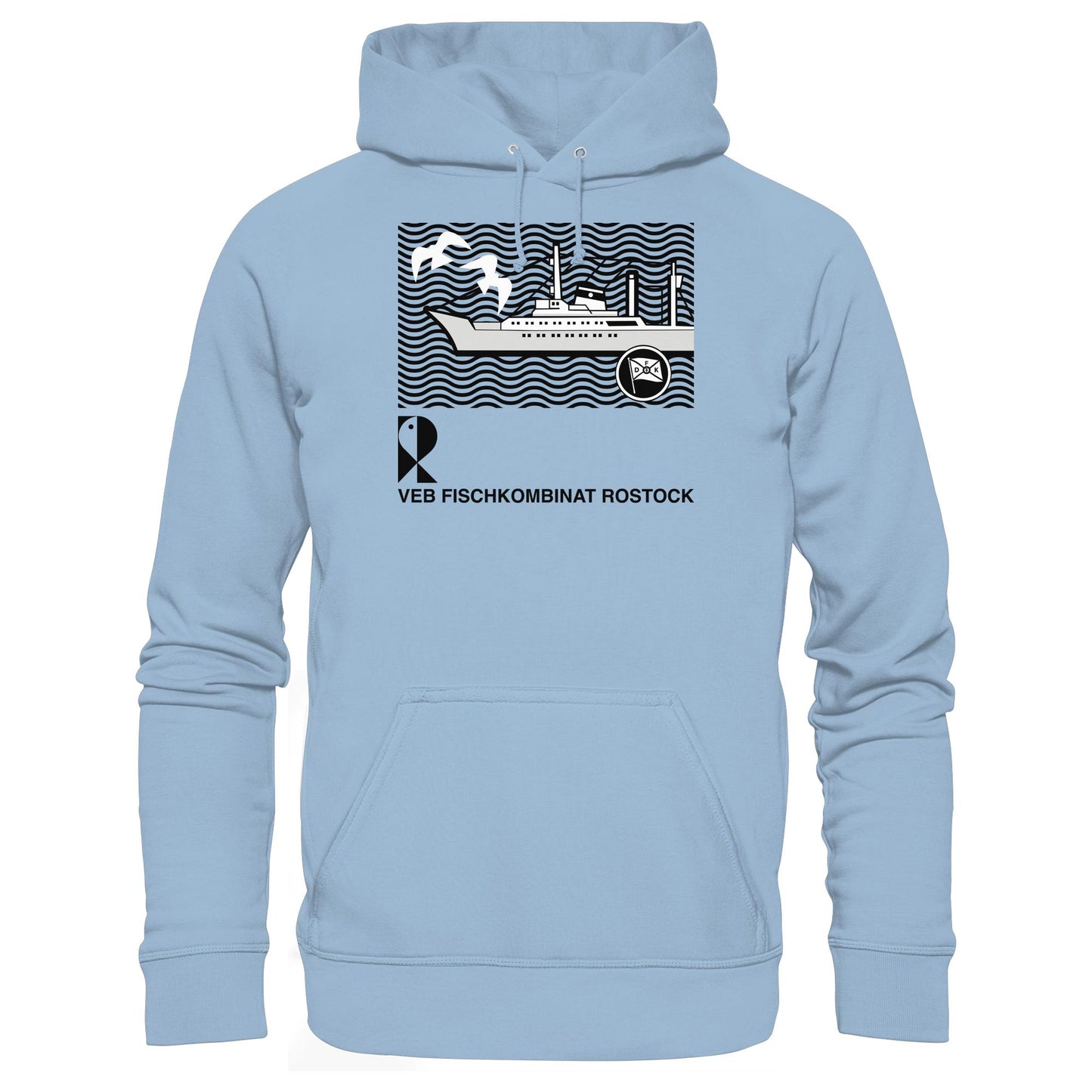 DDR Ostalgie Kapuze / Hoodie Unisex •  VEB FISCHKOMBINAT ROSTOCK