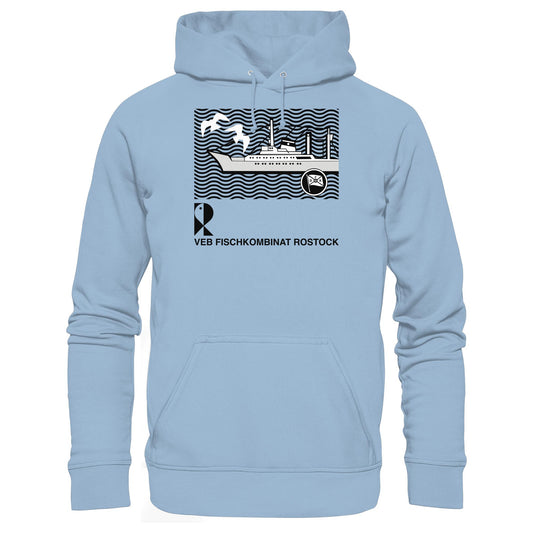 DDR Ostalgie Kapuze / Hoodie Unisex •  VEB FISCHKOMBINAT ROSTOCK