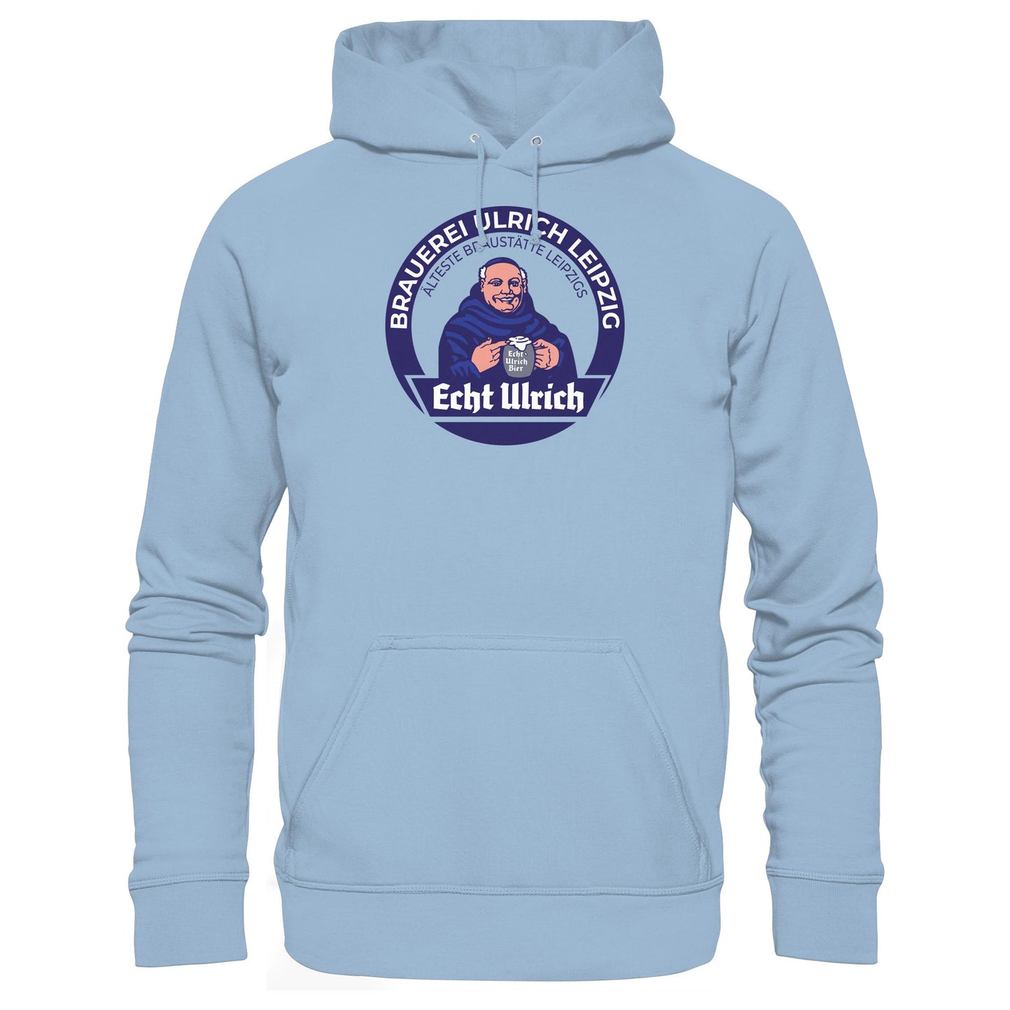 DDR Ostalgie Kapuze / Hoodie Unisex • ECHT ULRICH BIER LEIPZIG (ORIGINAL BIERDECKEL)