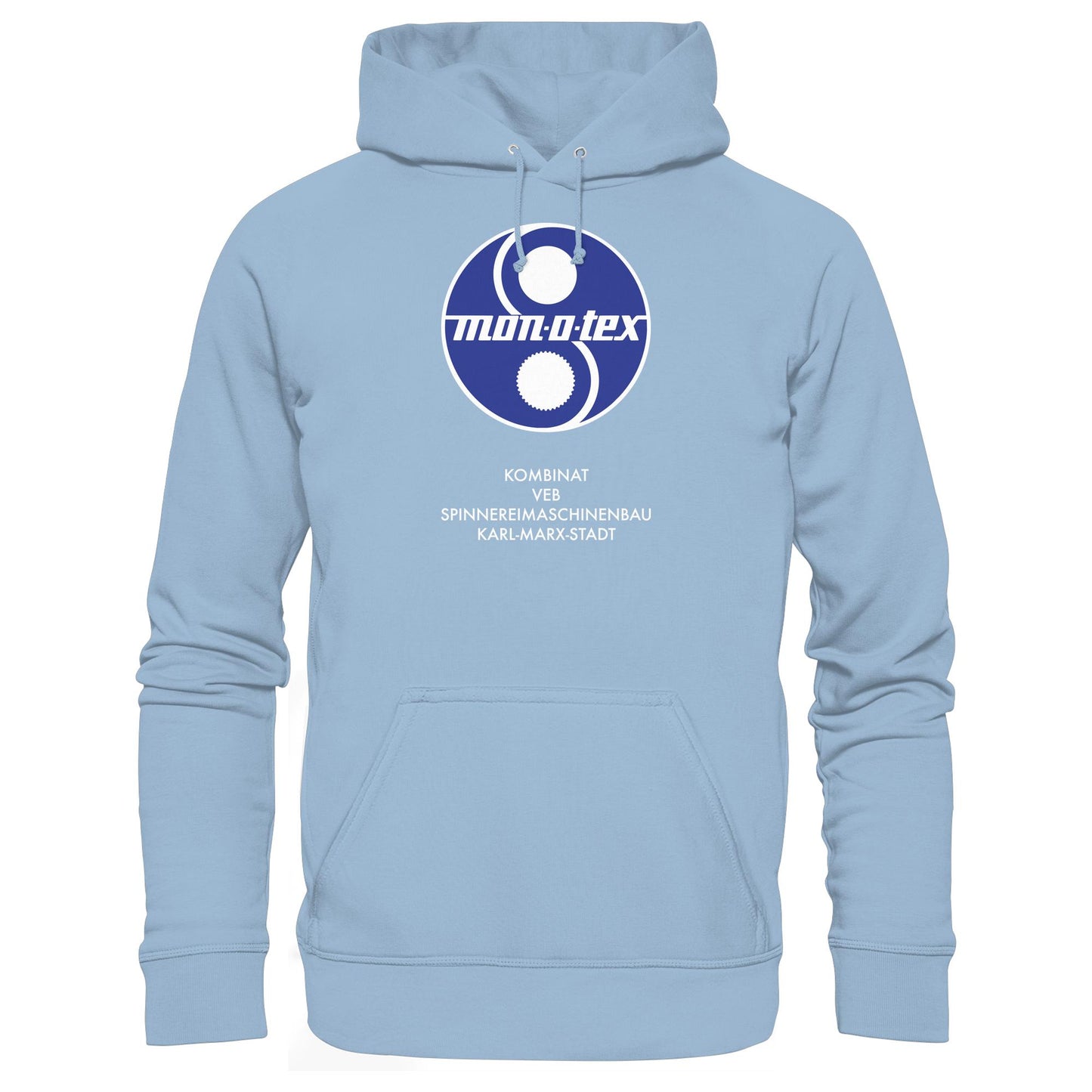 DDR Ostalgie Kapuze / Hoodie Unisex • MONOTEX VEB KOMBINAT SPINNEREIMASCHINENBAU KARL-MARX-STADT