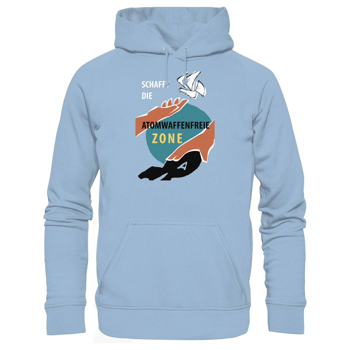 DDR Ostalgie Kapuze / Hoodie Unisex • SCHAFFT DIE ATOMWAFFENFREIE ZONE (ORIGINAL-PLAKAT)