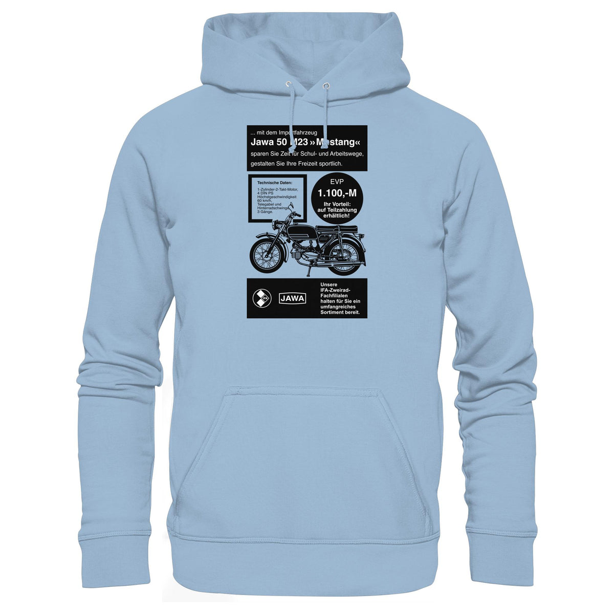 DDR Ostalgie Kapuze / Hoodie Unisex • JAWA 50 M23 (ORIGINAL-PLAKAT)