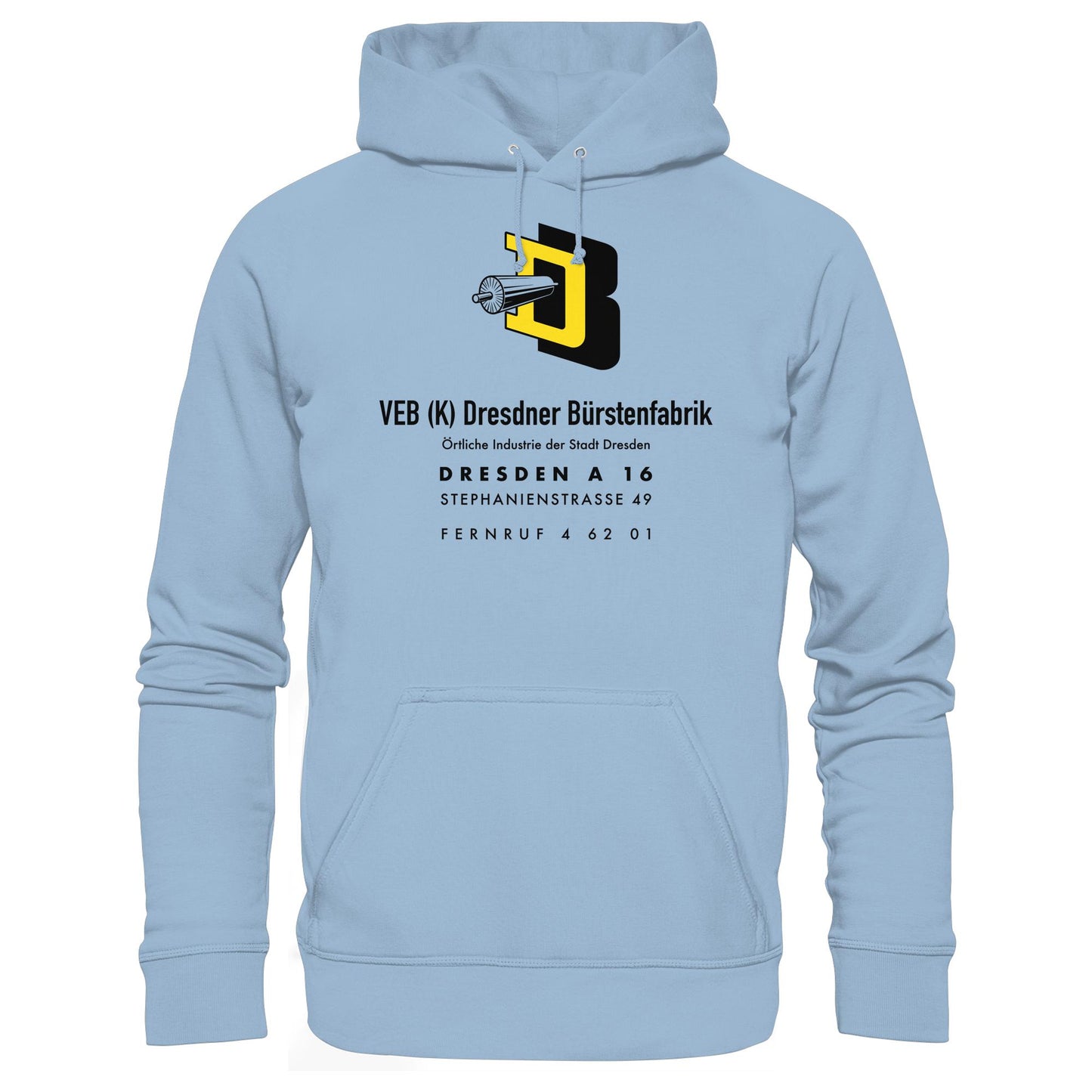 DDR Ostalgie Kapuze / Hoodie Unisex • VEB DRESDNER BÜRSTENFABRIK