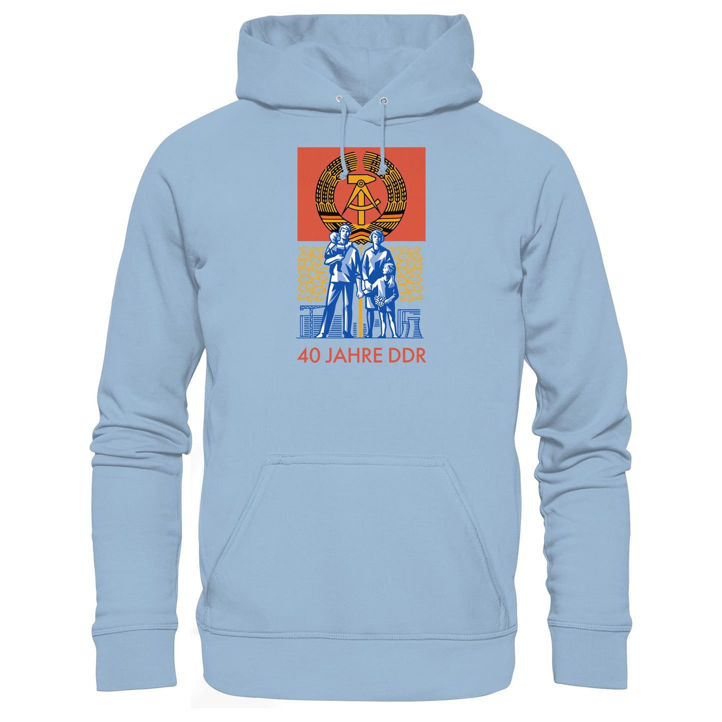 DDR Ostalgie Kapuze / Hoodie Unisex • 40 JAHRE DDR (BRIEFMARKE)