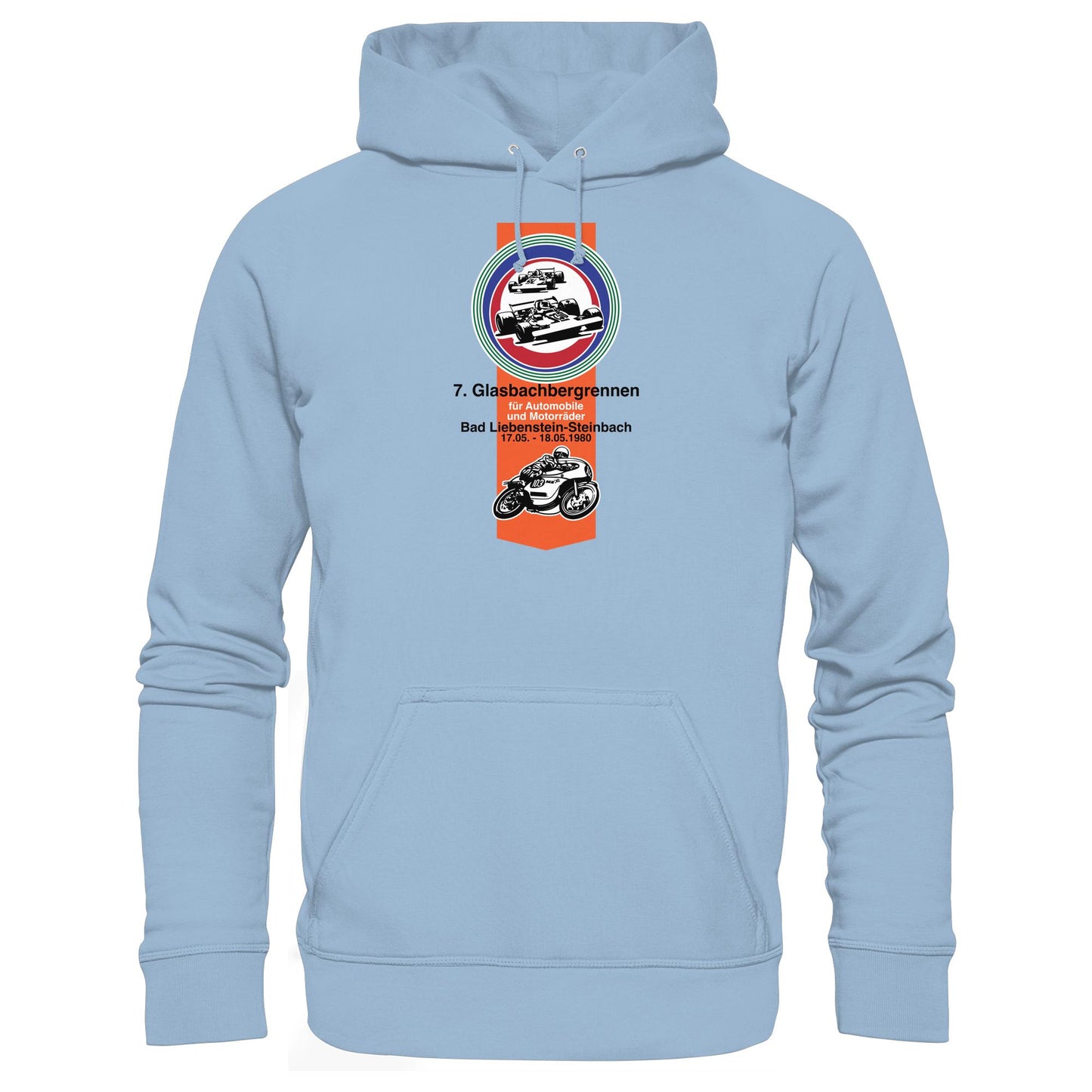 DDR Ostalgie Kapuze / Hoodie Unisex • GLASBACHBERGRENNEN BAD LIEBENSTEIN (ORIGINAL WIMPEL)