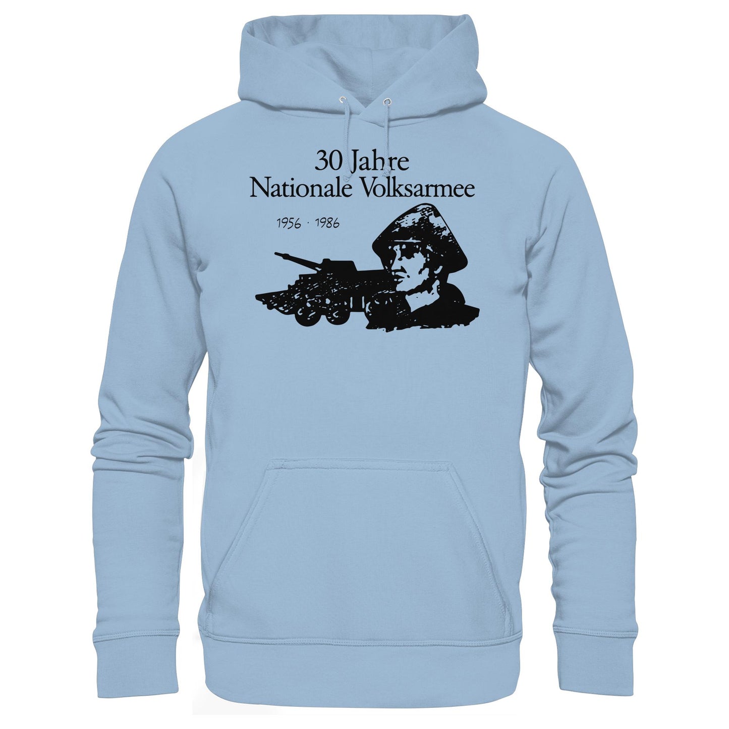 DDR Ostalgie Kapuze / Hoodie Unisex • 30 JAHRE NATIONALE VOLKSARMEE (ORIGINAL BRIEFMARKE)