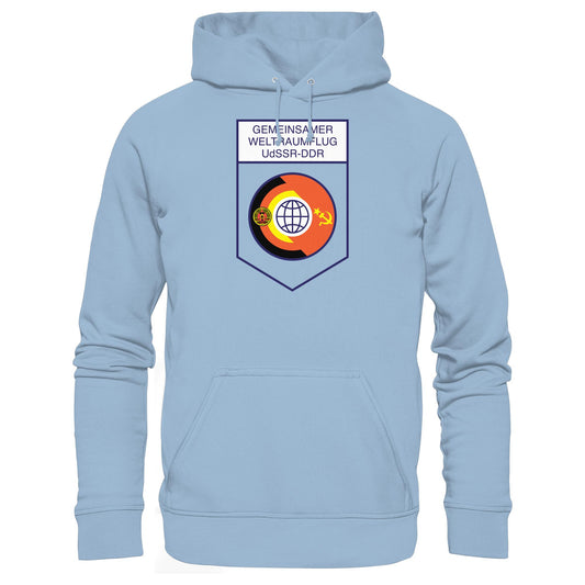 DDR Ostalgie Kapuze / Hoodie Unisex • GEMEINSAMER WELTRAUMFLUG UDSSR-DDR (ORIGINAL WIMPEL)