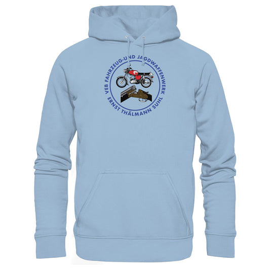 DDR Ostalgie Kapuze / Hoodie Unisex • VEB SUHL ERNST-THÄLMANN-WERK (LOGO 1980ER)