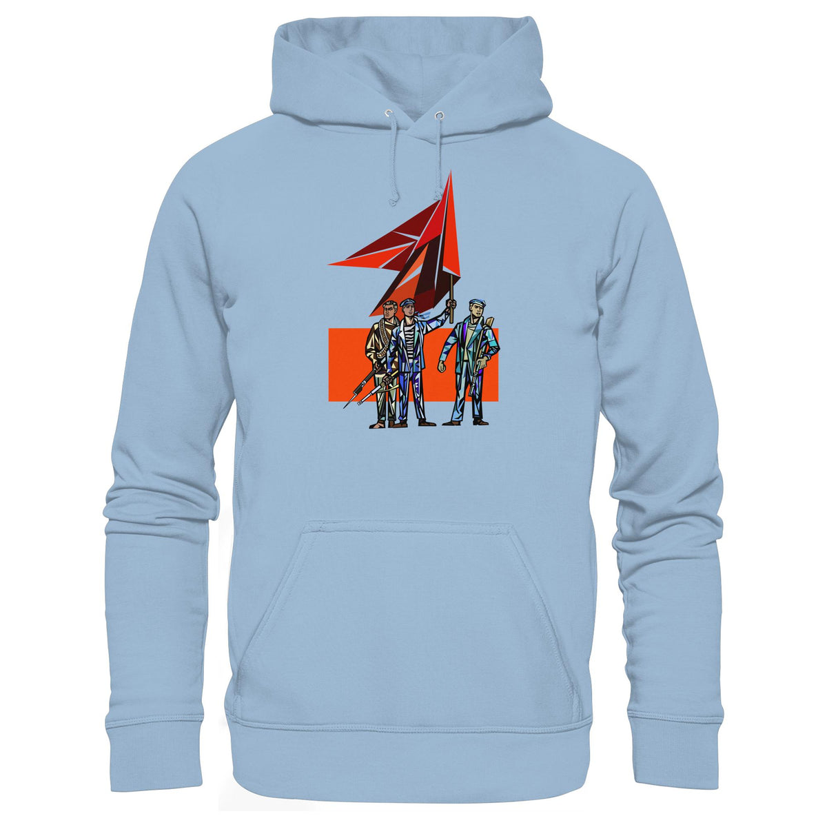 DDR Ostalgie Kapuze / Hoodie Unisex • WALTER WOMACKA - BEWAFFNETE ARBEITER (STAATSRATSGEBÄUDE, Aus der Geschichte der Deutschen Arbeiterbewegung, 1964)