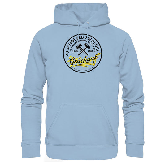 DDR Ostalgie Kapuze / Hoodie Unisex • 40 JAHRE VEB ZW REGIS - GLÜCK AUF