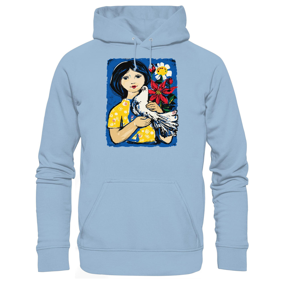 DDR Ostalgie Kapuze / Hoodie Unisex •  WALTER WOMACKA - MÄDCHEN MIT FRIEDENSTAUBE