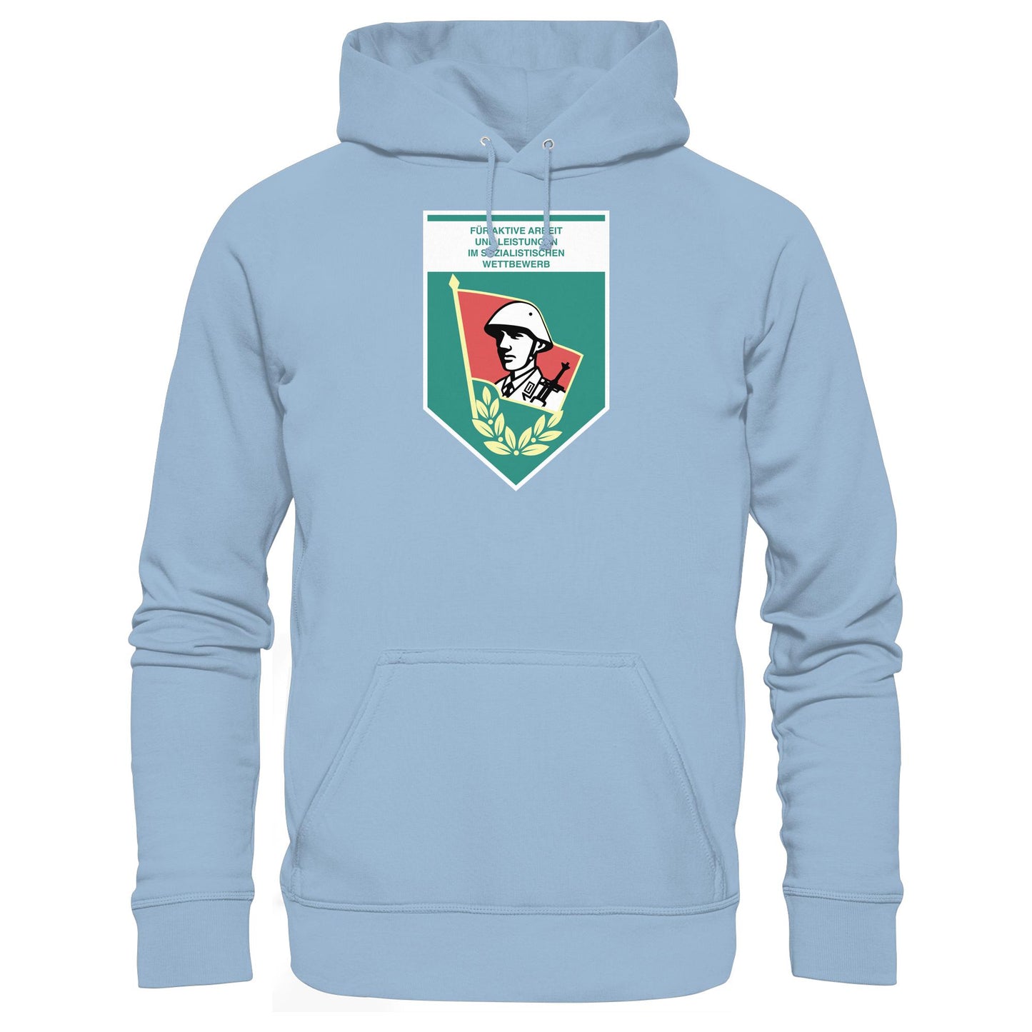 DDR Ostalgie Kapuze / Hoodie Unisex • FÜR AKTIVE LEISTUNG UND ARBEIT (ORIGINAL WIMPEL)