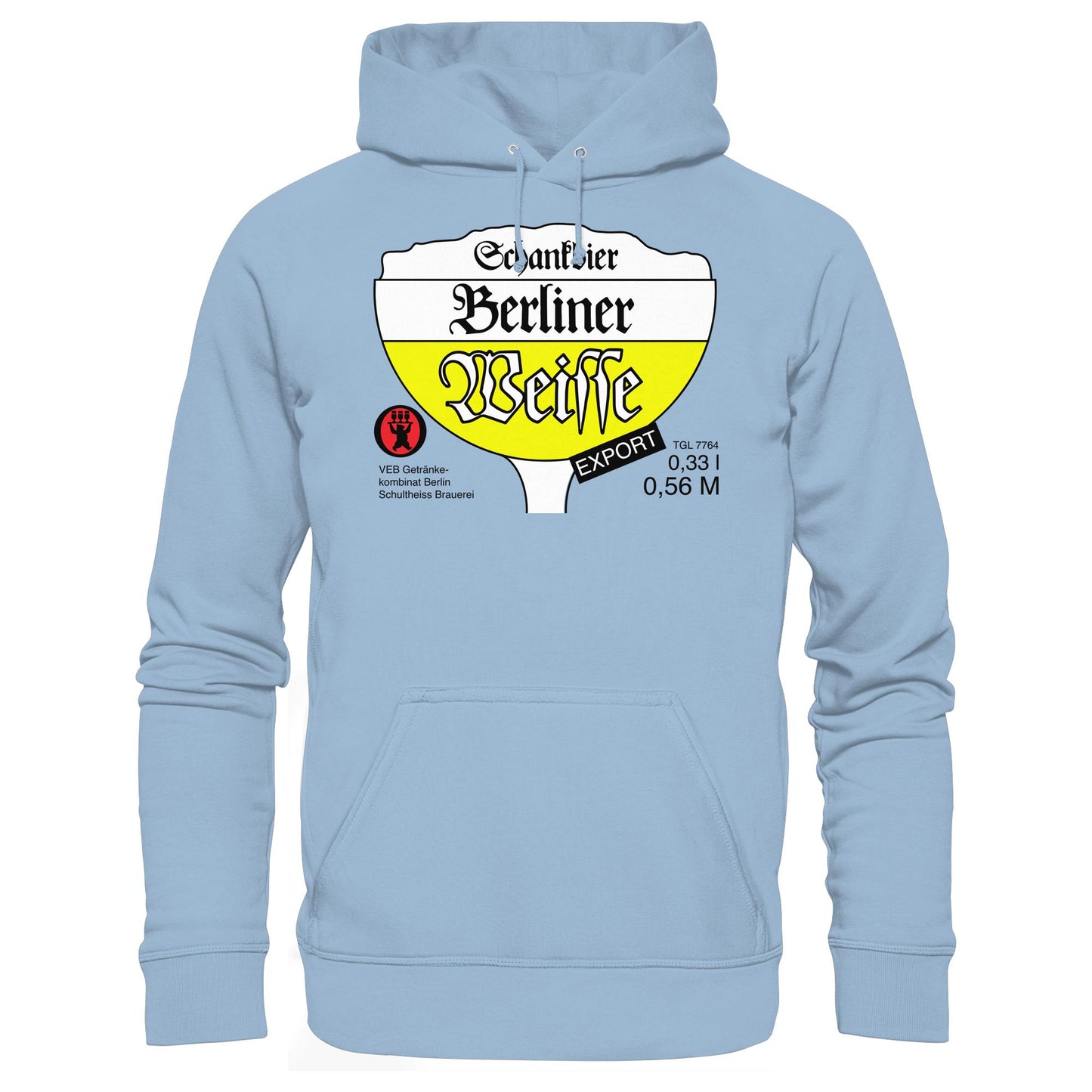 DDR Ostalgie Kapuze / Hoodie Unisex • BERLINER WEISSE - VEB GETRÄNKEKOMBINAT BERLIN