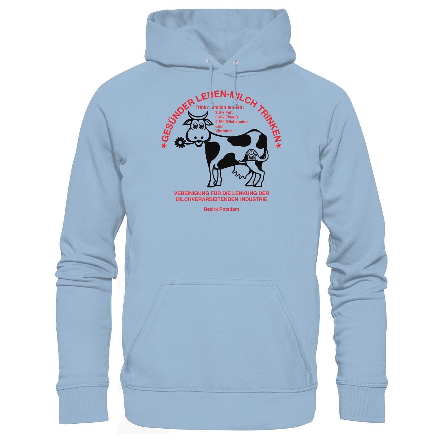 DDR Ostalgie Kapuze / Hoodie Unisex • GESÜNDER LEBEN - MILCH TRINKEN, POTSDAM