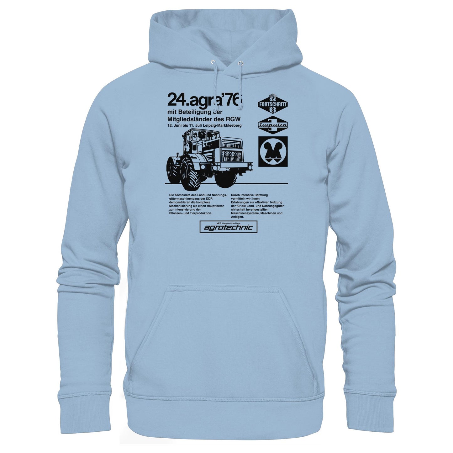 DDR Ostalgie Kapuze / Hoodie Unisex • AGRA 1976, LEIPZIG-MARKKLEEBERG