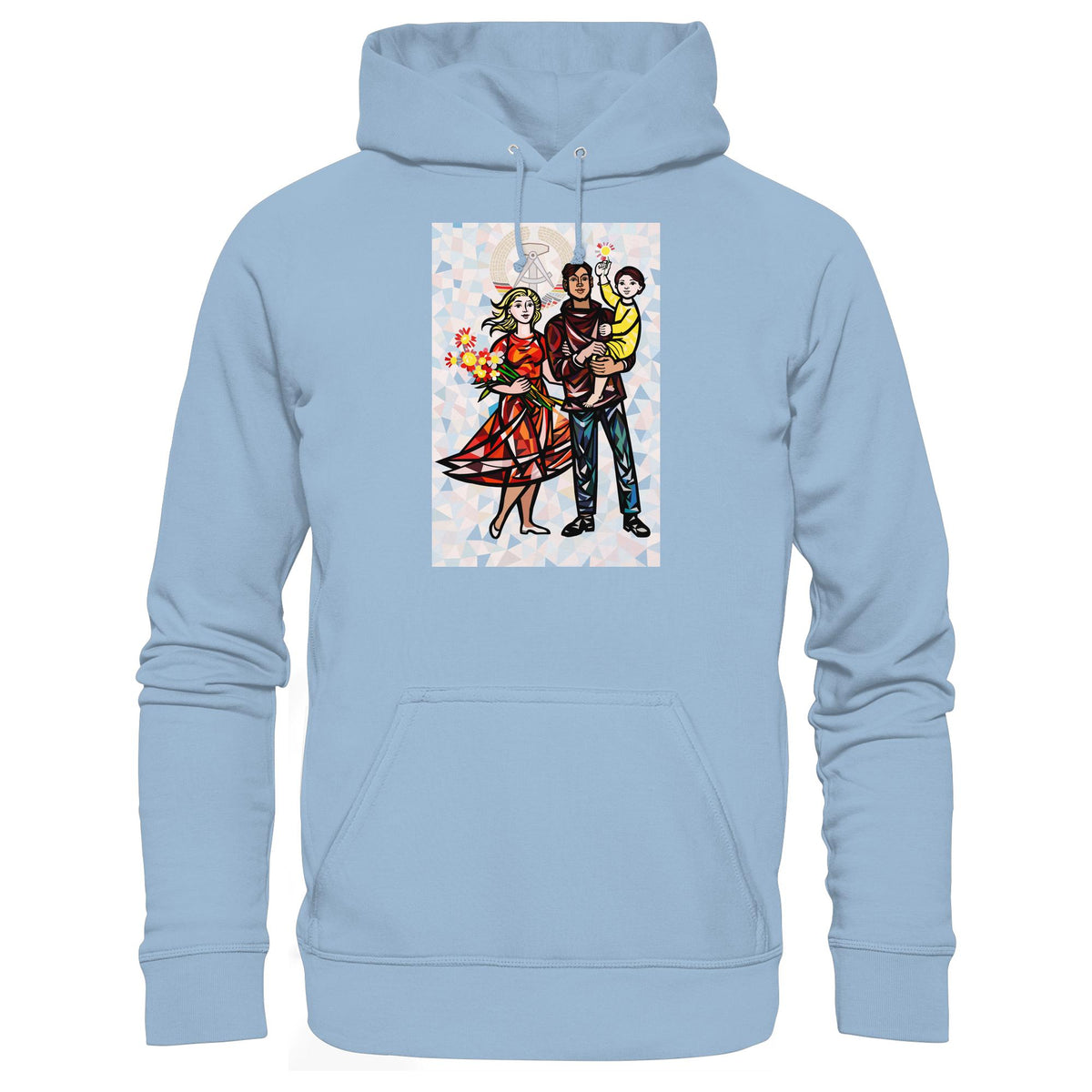 DDR Ostalgie Kapuze / Hoodie Unisex • WALTER WOMACKA - UNSERE FAMILIE mit Hintergrund (STAATSRATSGEBÄUDE, Aus der Geschichte der Deutschen Arbeiterbewegung, 1964)