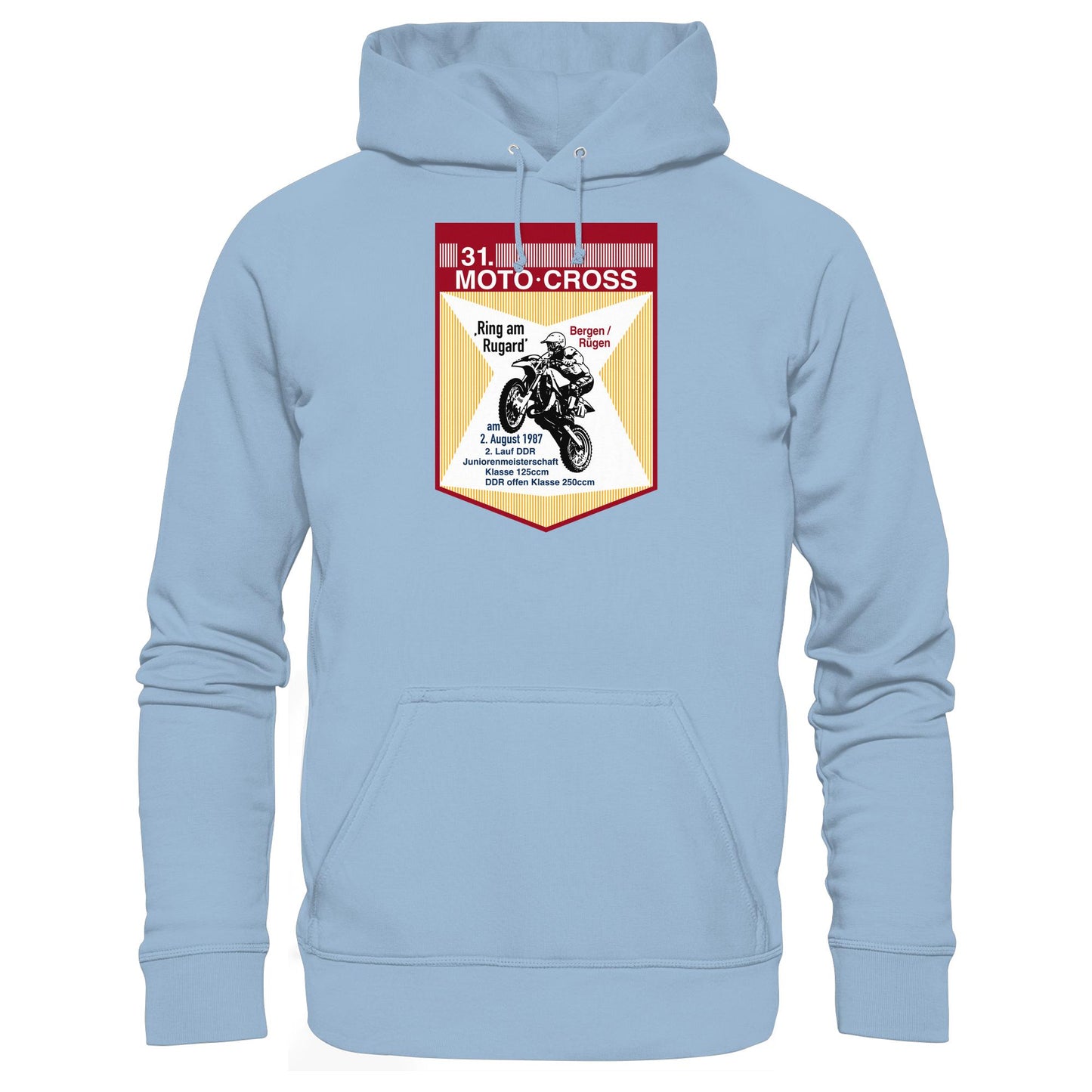 DDR Ostalgie Kapuze / Hoodie Unisex • 31. MOTO-CROSS DDR-MEISTERSCHAFT - 1987 BERGEN RÜGEN