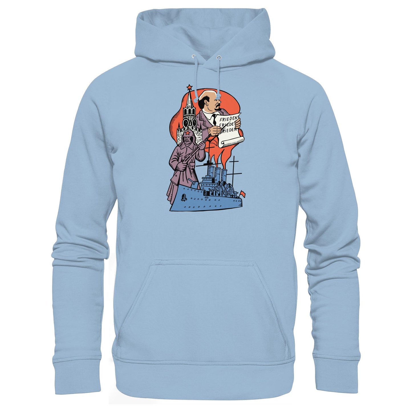 DDR Ostalgie Kapuze / Hoodie Unisex • JAHRESTAG OKTOBERREVOLUTION 1917 (ORIGINAL POSTSTEMPEL)