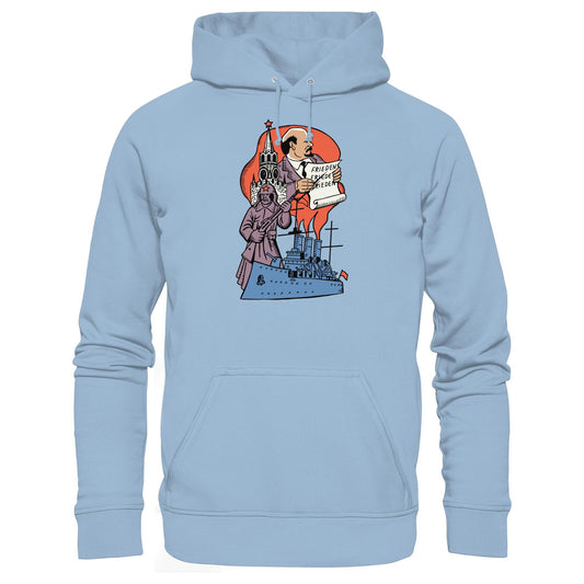 DDR Ostalgie Kapuze / Hoodie Unisex • JAHRESTAG OKTOBERREVOLUTION 1917 (ORIGINAL POSTSTEMPEL)
