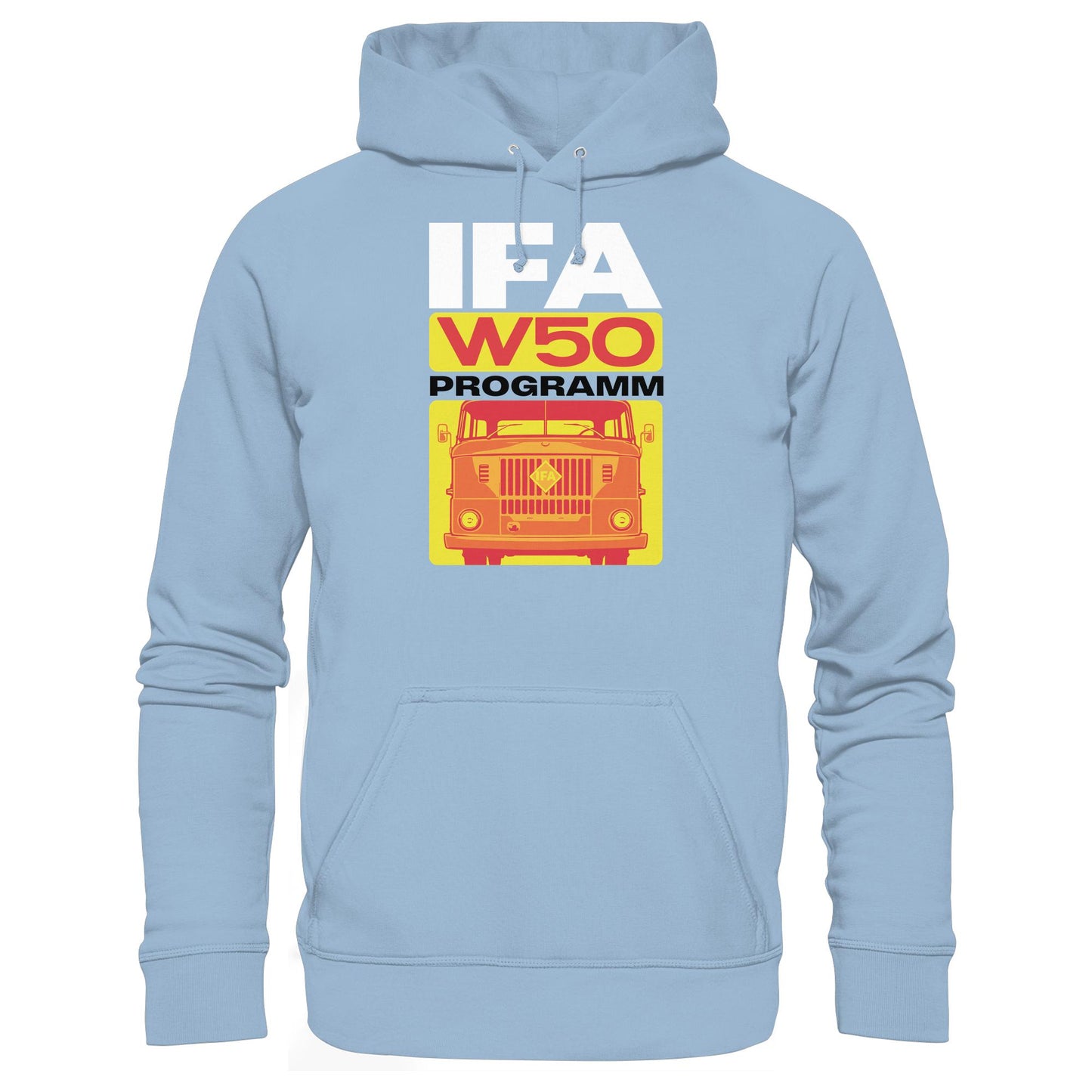 DDR Ostalgie Kapuze / Hoodie Unisex • IFA W50 PROGRAMM (ORIGINAL COVER BROSCHÜRE)
