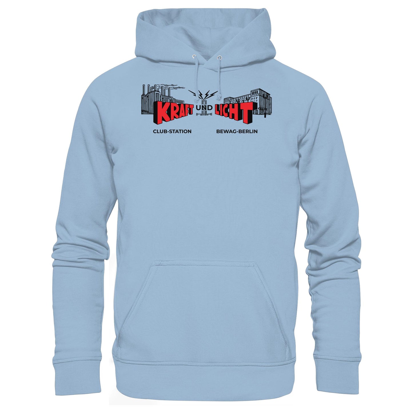 DDR Ostalgie Kapuze / Hoodie Unisex • KRAFT UND LICHT - BEWAG BERLIN