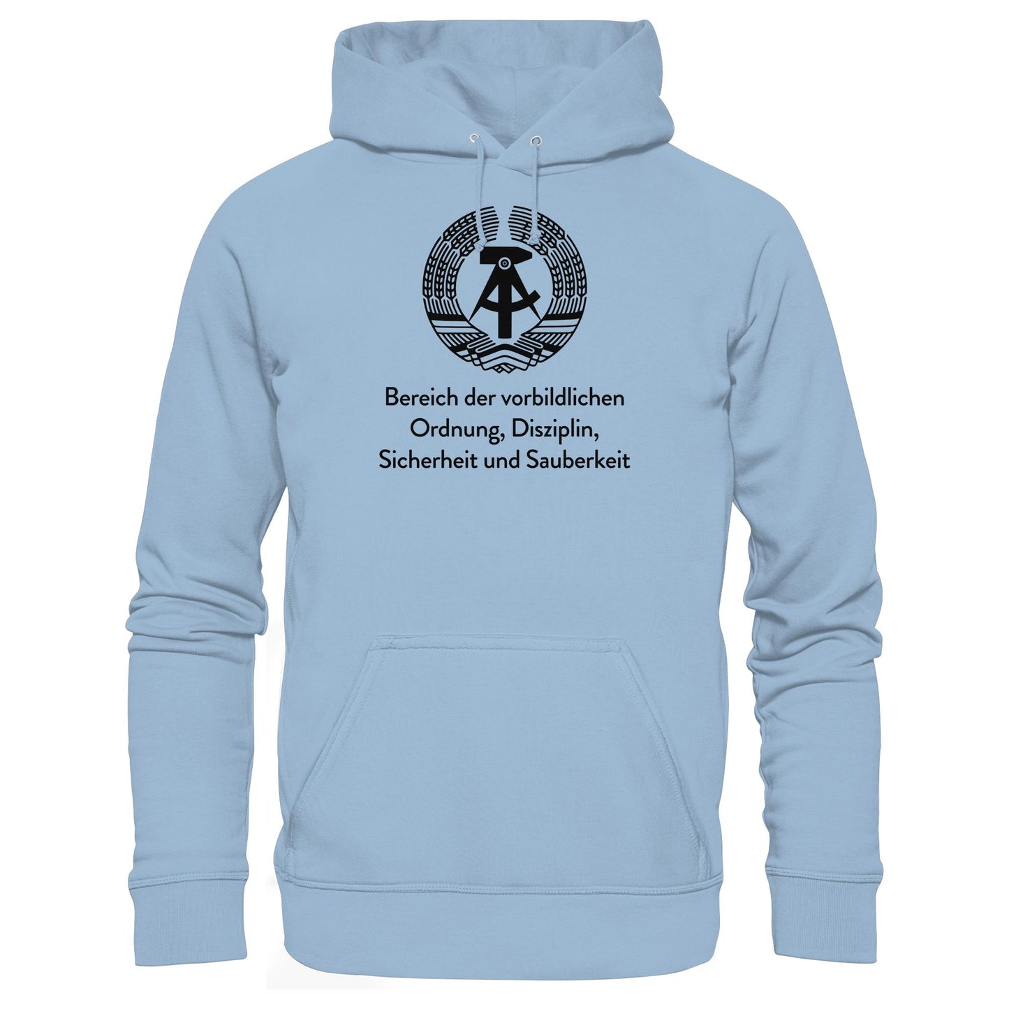 DDR Ostalgie Kapuze / Hoodie Unisex • BEREICH DER VORBILDLICHEN ORDNUNG (ORIGINAL SCHILD)