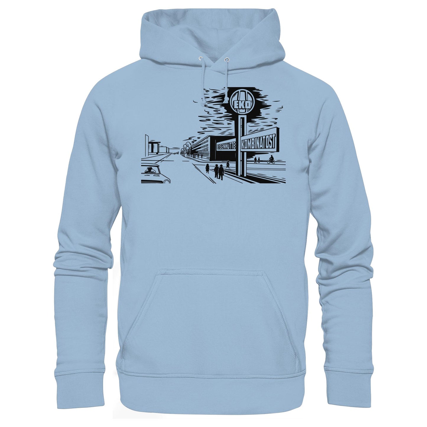 DDR Ostalgie Kapuze / Hoodie Unisex • EISENHÜTTENKOMBINAT OST (EKO) - ORIGINAL POSTSTEMPEL