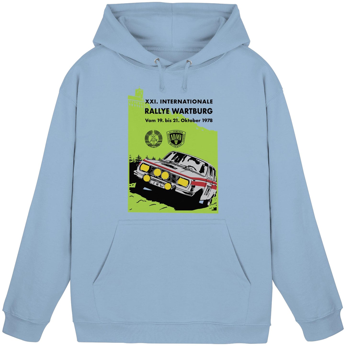 DDR Ostalgie Kapuze / Hoodie Unisex • INTERNATIONALE RALLYE WARTBURG - 1978