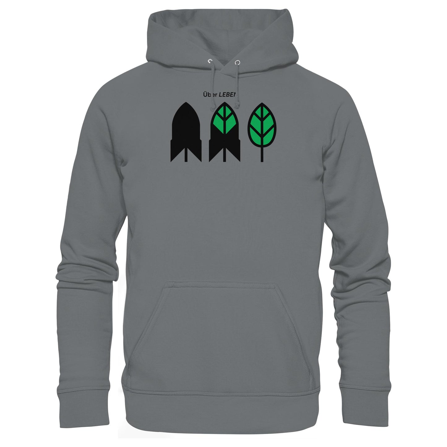DDR Ostalgie Kapuze / Hoodie Unisex • ÜBER LEBEN (ORIGINAL FRIEDENS-PLAKAT)