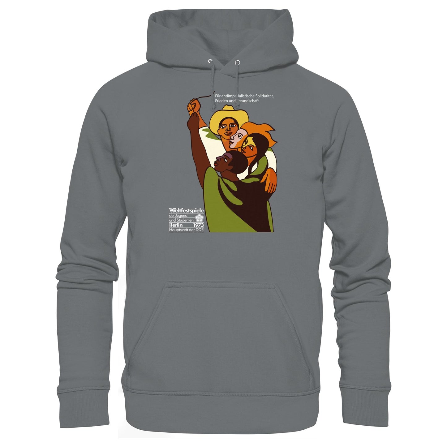 DDR Ostalgie Kapuze / Hoodie Unisex • FÜR FRIEDEN UND FREUNDSCHAFT - ORIGINALPOSTER WELTFESTSPIELE BERLIN 1973