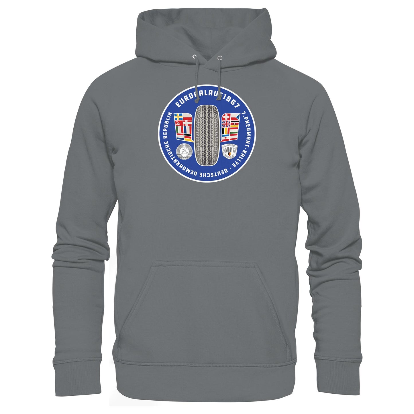 DDR Ostalgie Kapuze / Hoodie Unisex • PNEUMANT RALLYE, EUROPALAUF 1967