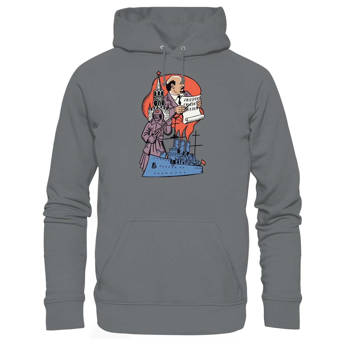 DDR Ostalgie Kapuze / Hoodie Unisex • JAHRESTAG OKTOBERREVOLUTION 1917 (ORIGINAL POSTSTEMPEL)