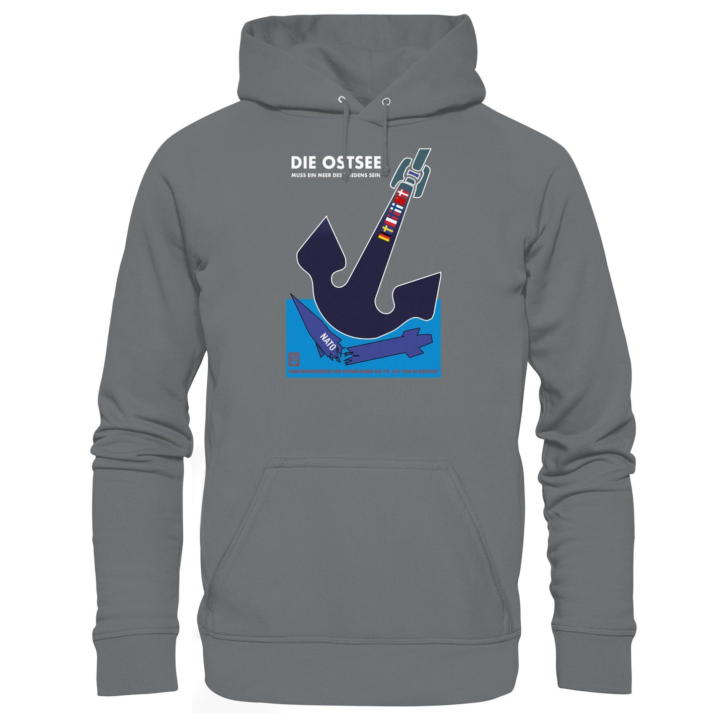 DDR Ostalgie Kapuze / Hoodie Unisex • DIE OSTSEE MUSS EIN MEER DES FRIEDENS SEIN, ARBEITERKONFERENZ 1958