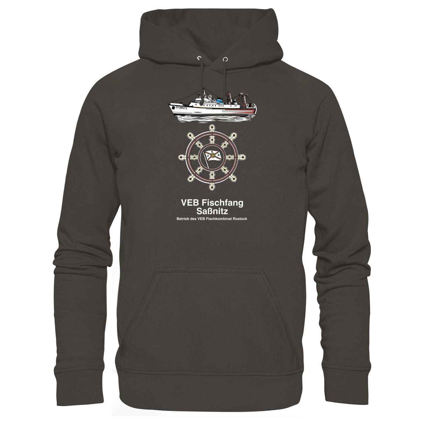 DDR Ostalgie Kapuze / Hoodie Unisex •  VEB FISCHFANG SASSNITZ