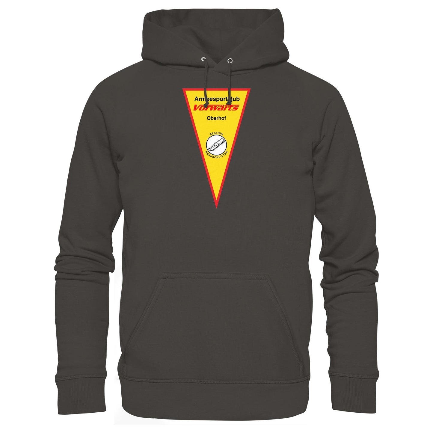 DDR Ostalgie Kapuze / Hoodie Unisex • ARMEESPORTKLUB VORWÄRTS OBERHOF - RENNSCHLITTEN