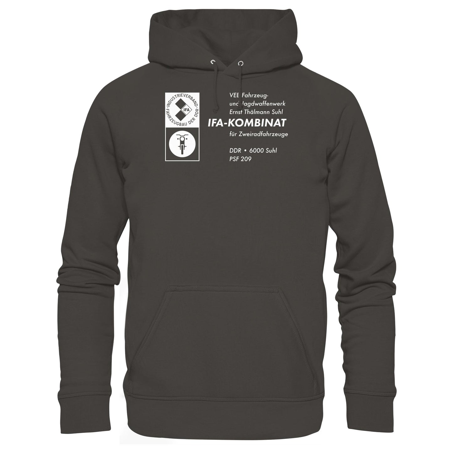 DDR Ostalgie Kapuze / Hoodie Unisex • VEB FAHRZEUG- UND JAGDWAFFENWERK ERNST THÄLMANN SUHL