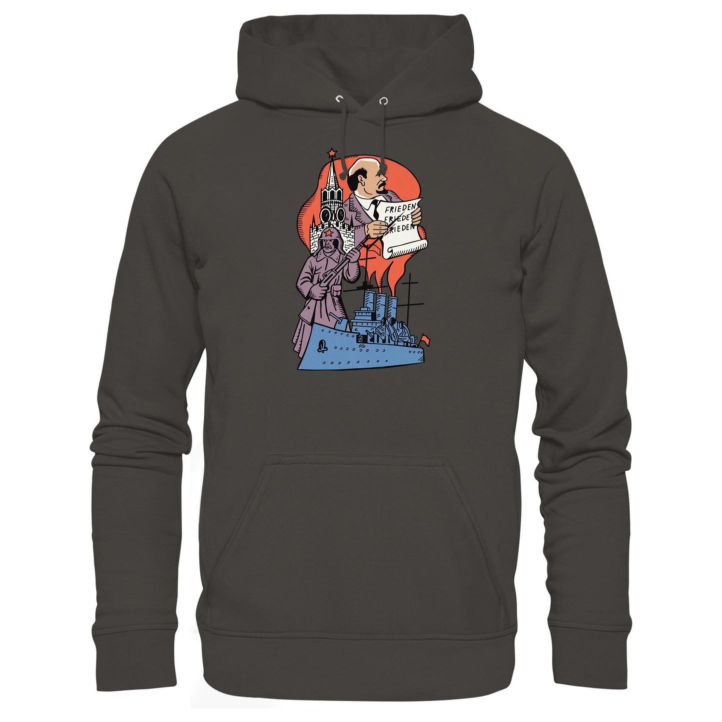 DDR Ostalgie Kapuze / Hoodie Unisex • JAHRESTAG OKTOBERREVOLUTION 1917 (ORIGINAL POSTSTEMPEL)