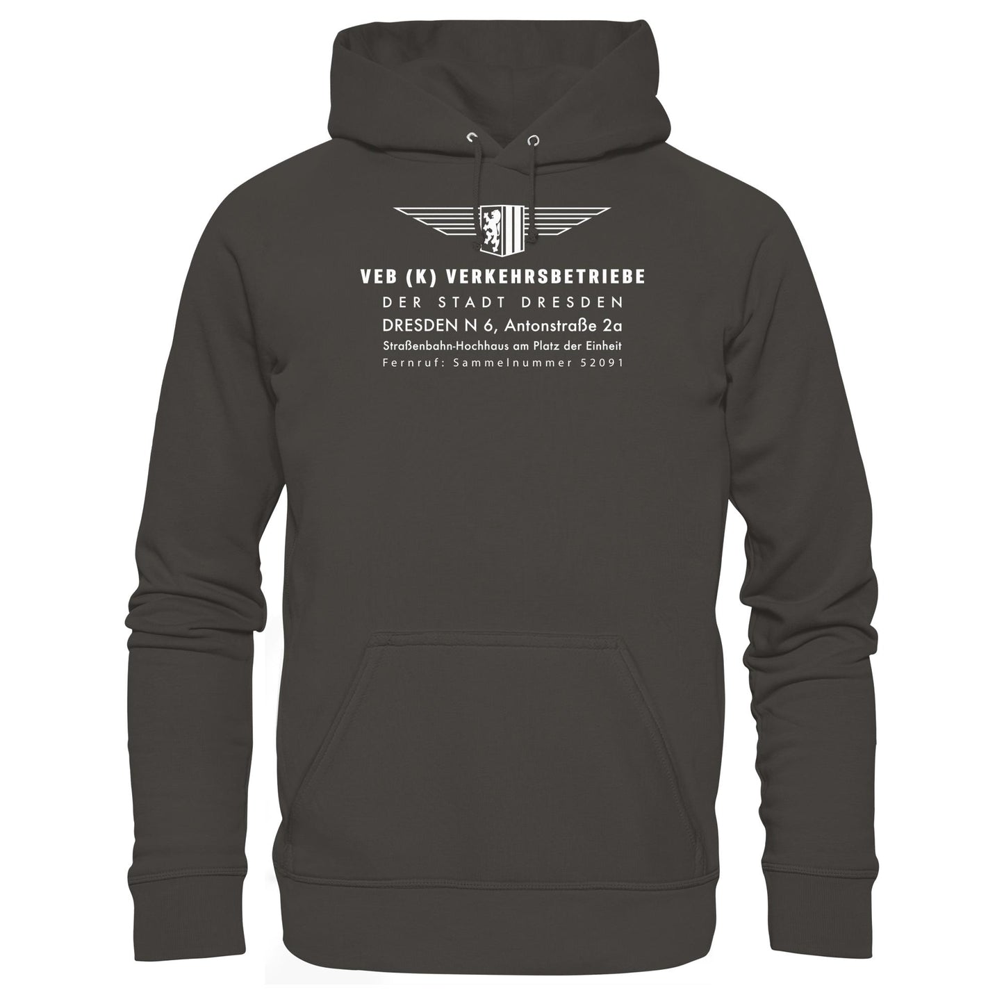 DDR Ostalgie Kapuze / Hoodie Unisex • VEB VERKEHRSBETRIEBE DRESDEN