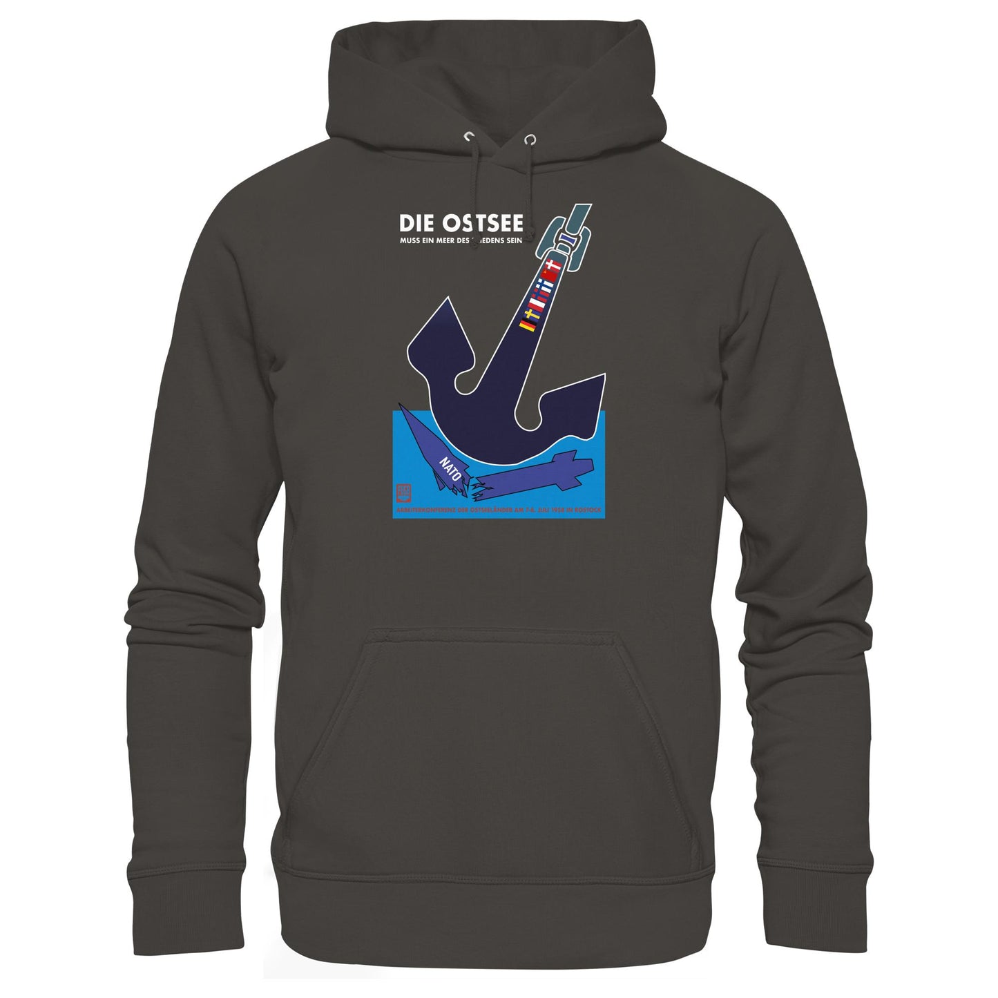DDR Ostalgie Kapuze / Hoodie Unisex • DIE OSTSEE MUSS EIN MEER DES FRIEDENS SEIN, ARBEITERKONFERENZ 1958