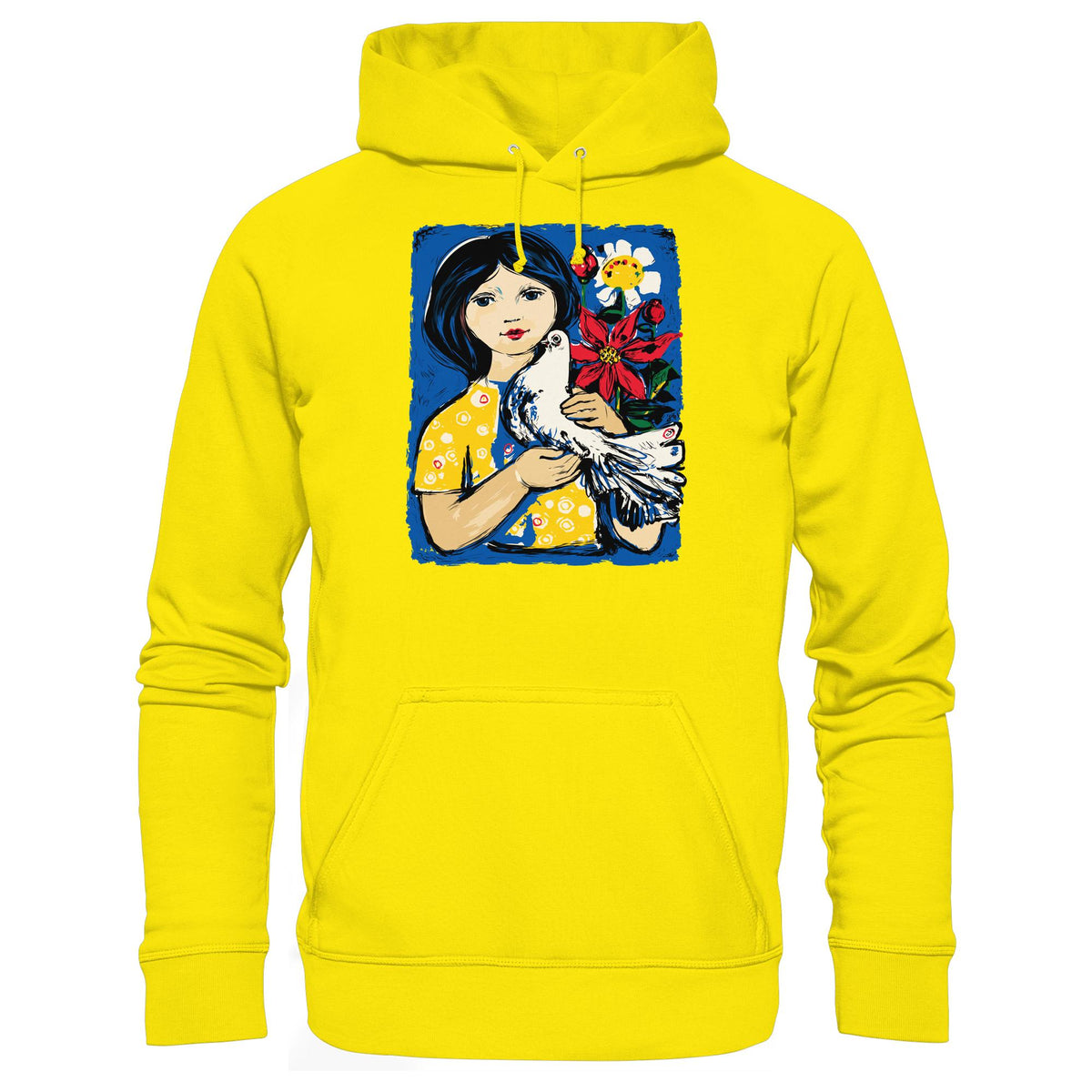DDR Ostalgie Kapuze / Hoodie Unisex •  WALTER WOMACKA - MÄDCHEN MIT FRIEDENSTAUBE
