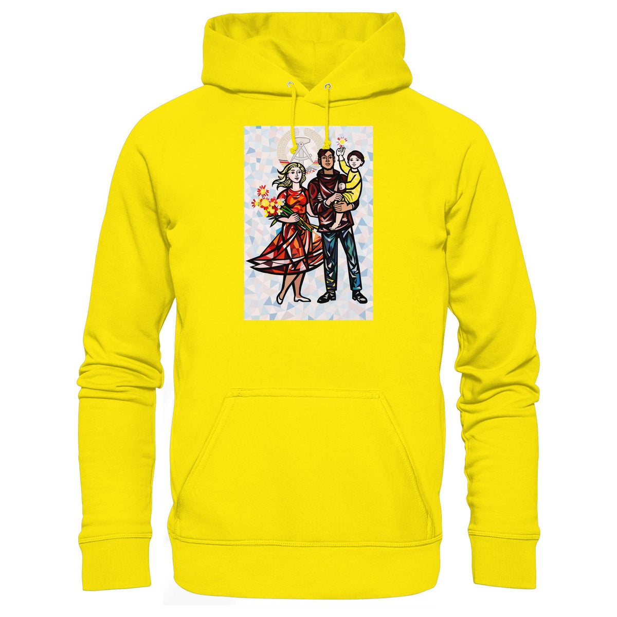 DDR Ostalgie Kapuze / Hoodie Unisex • WALTER WOMACKA - UNSERE FAMILIE mit Hintergrund (STAATSRATSGEBÄUDE, Aus der Geschichte der Deutschen Arbeiterbewegung, 1964)