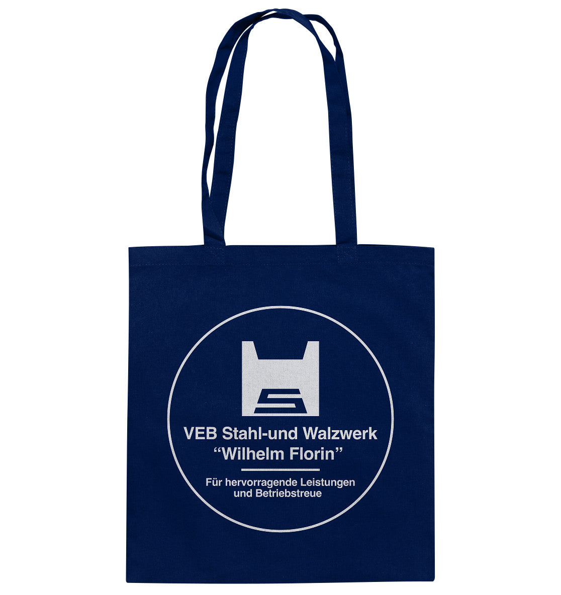DDR Ostalgie Baumwolltasche • VEB WILHELM FLORIN - FÜR HERVORRAGENDE LEISTUNGEN