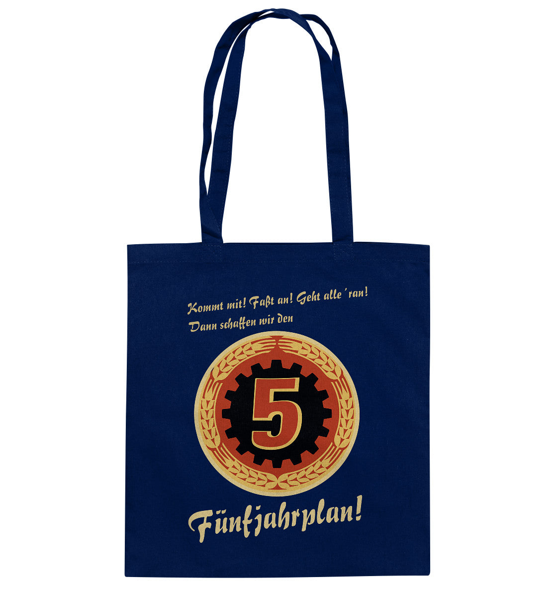 DDR Ostalgie Baumwolltasche • FÜNFJAHRPLAN