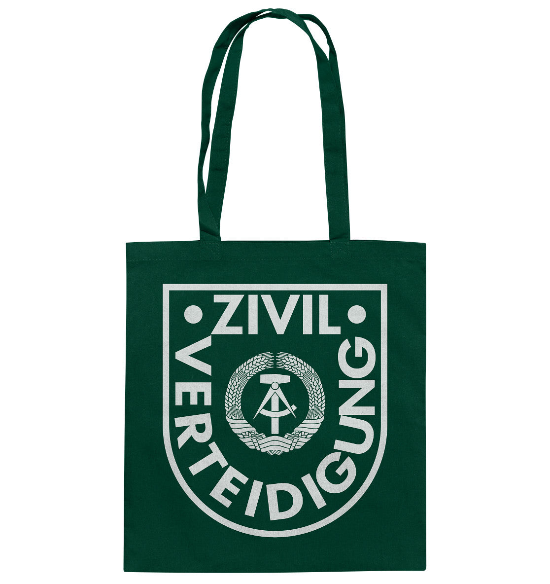 DDR Ostalgie Baumwolltasche • DDR ZIVILVERTEIDIGUNG - BRUSTBADGE