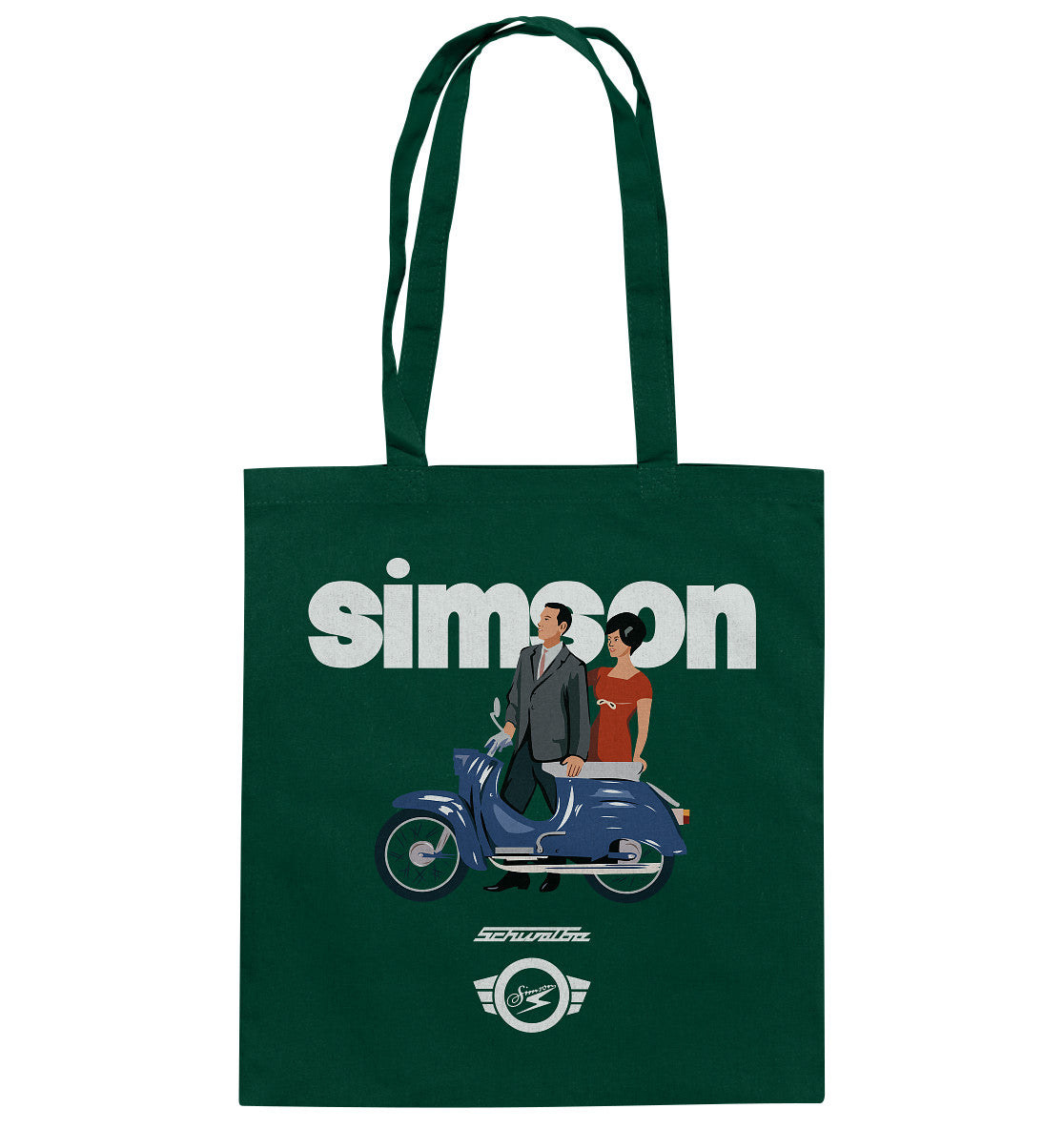 DDR Ostalgie Baumwolltasche • SIMSON SCHWALBE - ORIGINAL WERBUNG 1964