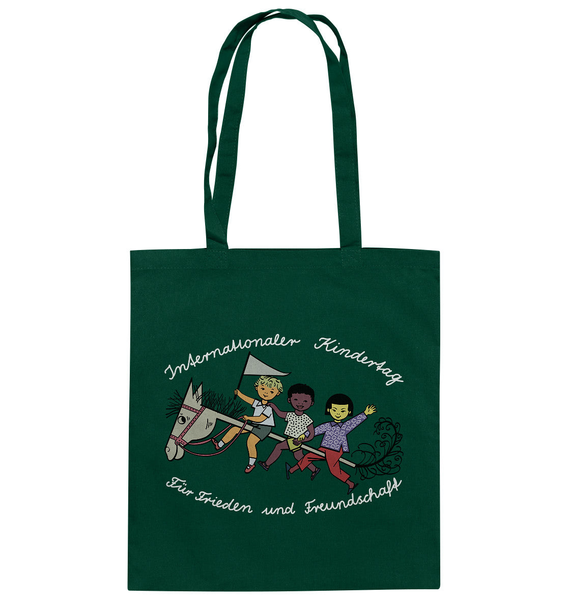 DDR Ostalgie Baumwolltasche • INTERNATIONALER KINDERTAG, FÜR FRIEDEN UND FREUNDSCHAFT - ORIGINAL ILLUSTRATION