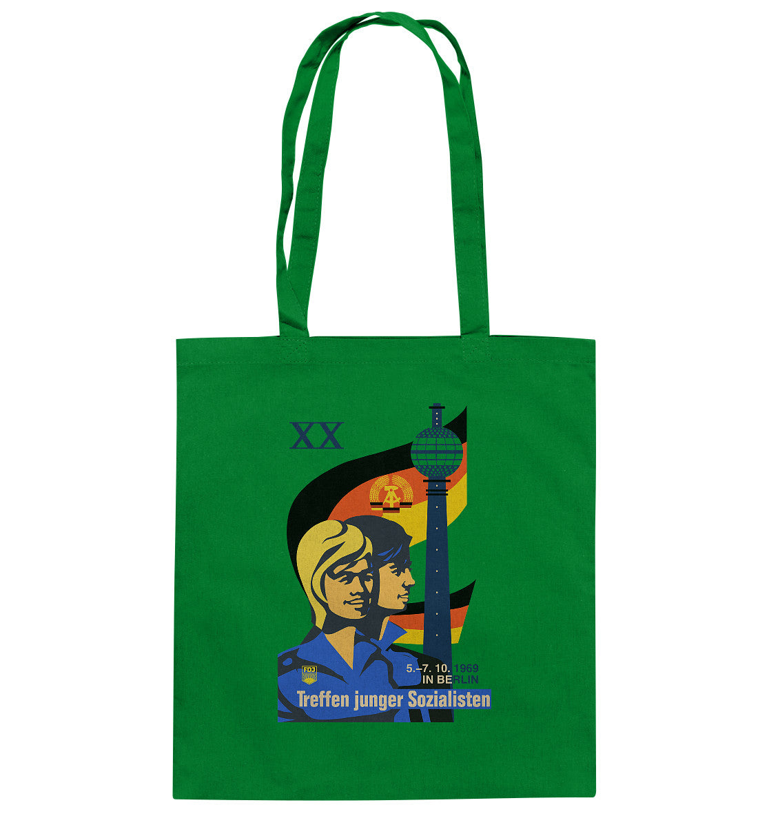 DDR Ostalgie Baumwolltasche • TREFFEN JUNGER SOZIALISTEN BERLIN 1969 (ORIGINAL PLAKAT)