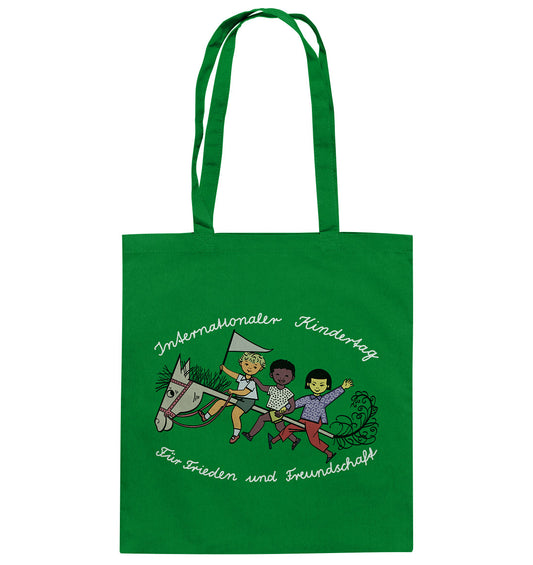 DDR Ostalgie Baumwolltasche • INTERNATIONALER KINDERTAG, FÜR FRIEDEN UND FREUNDSCHAFT - ORIGINAL ILLUSTRATION