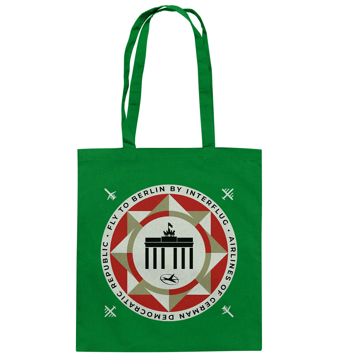DDR Ostalgie Baumwolltasche • FLY TO BERLIN WITH INTERFLUG - ORIGINALWERBUNG
